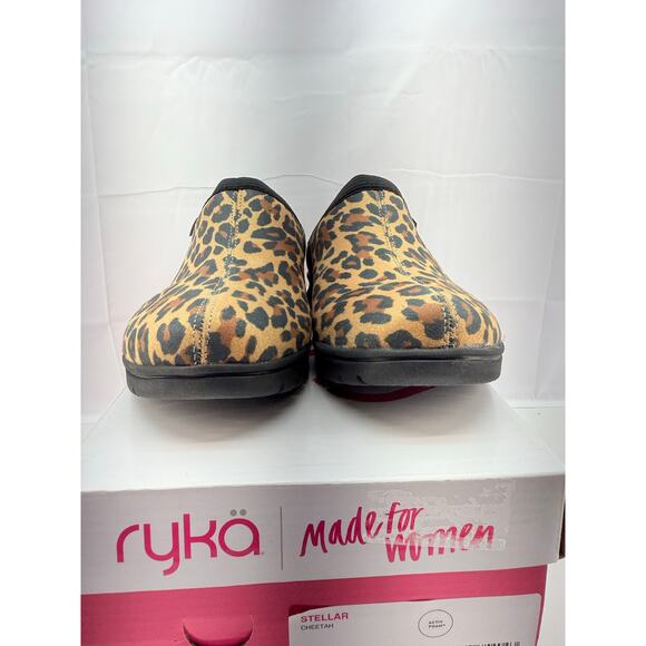Ryka Steller Cheetah Womens Size 7.5 Wide Slip On Mule Shoes Comfort Clogs - Picture 4 of 11